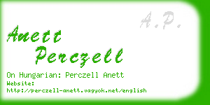 anett perczell business card